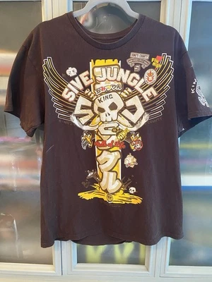 Camiseta para hombre 5ive Jungle manga corta marrón talla grande 100 % algodón Foto 1 de 2