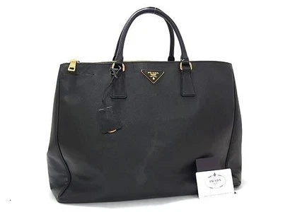 PRADA Galleria Tote Bag BN1802 in Black Saffiano Leather, Unisex, Triangle Plate - Image 1 of 4