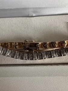 Pulsera Tenis Mujer Oro 18k Sobre Plata de Ley - Imagen 1 de 7