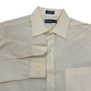 Damon Men's Vintage 80s Cream Dress Shirt Spread Collar Size 16/32 - Picture 1 of 8