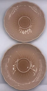 MIKASA SPRING AMARYLLIS 2 Bread Saucer 6in Plates NOS FT200 Peach Pink 80s Japan - Picture 1 of 10