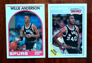 WILLIE ANDERSON LOT OF (2) ROOKIE CARDS * 1989-90 FLEER RC #140 & HOOPS #235 - Picture 1 of 2
