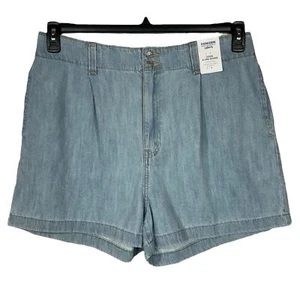Denizen from Levi’s SZ 12 Loose A-Line Jean Shorts Hi-Rise Elastic Waist Zip-Fly - Picture 1 of 9