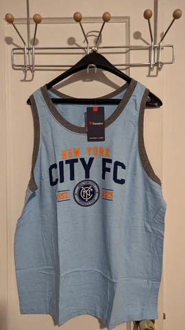 NYCFC Mens Tank Top Large New York City FC Light Blue Tri-Blend Shirt Summer Cover