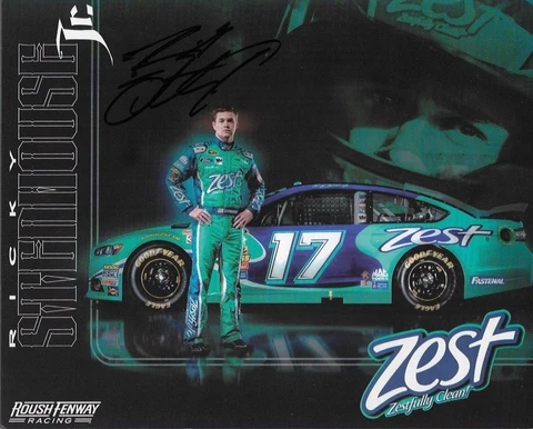 SIGNED 2015 RICKY STENHOUSE JR "ZEST SOAP ROUSH" #17 NASCAR SPRINT CUP POSTCARD Cover