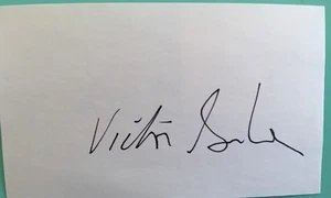 Tarjeta de índice firmada por Victor Garbor 3"" X 5"" estrella de alias/Titanic/Broadway - Imagen 1 de 1