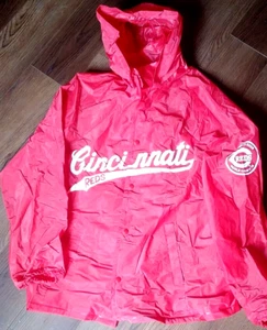 RARE Vtg Cincinnati Reds 1976 World Champions Snap Rain Jacket Poncho Size S - Picture 1 of 3