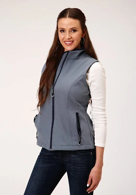 Chaleco softshell de poliéster azul jaspeado Roper para mujer Foto 1 de 4
