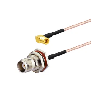 TNC Female to SMB Female pin right angle pigtail cable RG316 15cm for Wireless - Picture 1 of 3