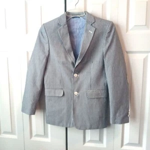 Tommy Hilfiger Boys Size 14 Seersucker Blazer Jacket Navy White - Picture 1 of 8