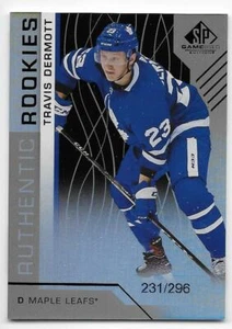 18/19 SP GAME USED AUTHENTIC ROOKIES RAINBOW PARALLEL #185 Travis Dermott /296 - Picture 1 of 1