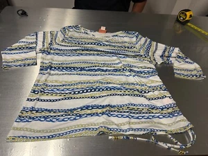 Hearts Of Palm XL White Top Blue & Yellow Chain Bling Cinched Beauty - Picture 1 of 10