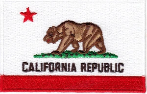 CALIFORNIA STATE FLAG Bügelbild Patch Flagge California Republic 3 1/2" - Bild 1 von 2