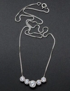 Anhänger + Venezianer Kette - 925er Silber - Funkelnde Zirkonia - Bild 1 von 5