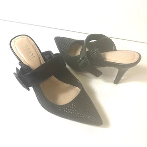 Alfani Step n Flex Womens 8 M Black Synthetic Stiletto Heels Slide Sandals Shoes - Picture 1 of 11