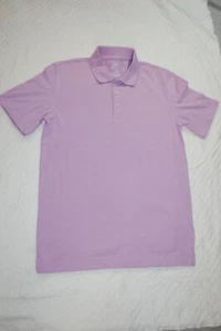 Mens S/S Jersey Knit Polo Shirt PURPLE Lavender No Roll Collar XS S M L XL 2X - Picture 1 of 1