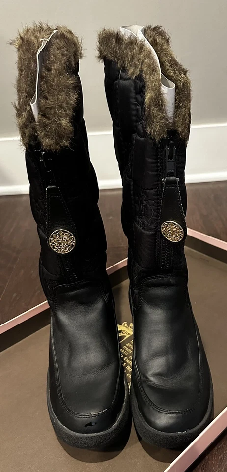 Vintage Juicy Couture Women's Black Fur Lined  Boots Sz 9 - Image 1 of 4