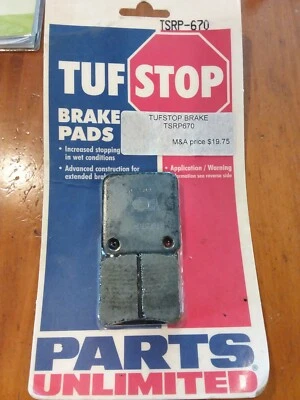 Pastillas de freno delanteras TufStop Parts ilimitadas TSRP670 KAWASAKI KVF YAMAHA YFM NS340 Foto 1 de 2