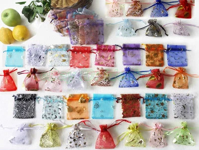 Bolsas de organza con patrón de impresión 25/50/100 piezas bolsas para joyas bodas 4,75"x3,5" Foto 1 de 4