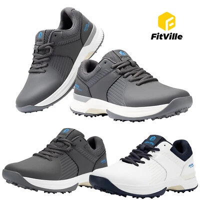 FitVille Mens Golf Shoes Extra Wide Fit Casual Sneakers Water Resistant Non Slip - Image 1 of 4