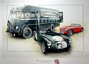 Autobús transportador AUSTIN HEALEY 3000 MG MGA y BMC NUEVA PINTURA IMPRESIÓN ARTE DUGAN - Imagen 1 de 2