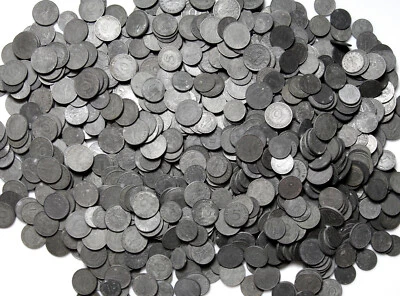 Nazi German Third Reich - 100 Coins 1 5 10 Reichspfennig 1940-1944 Zinc WW2 LOT - Image 1 of 3