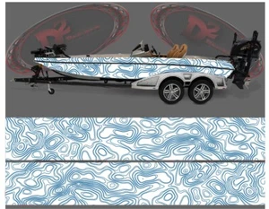 Blau und Weiß Kontur Linie Boot Verpackung Kit 3M Guss Vinyl mehrere Größen - Bild 1 von 2