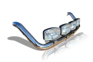 Roof Bar + LEDs For Vauxhall Opel Movano 2021+ Medium High Van Stainless Steel - Picture 1 of 8