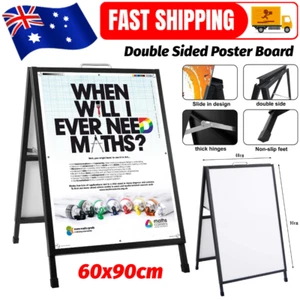 60x90cm Double Sided A-Frame Sign Sidewalk Plastic Poster Board Outdoor Display - Picture 1 of 12