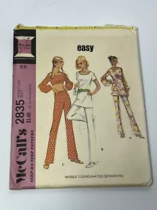 Pantaloni a tunica crop top taglia 14 vintage anni 70 motivo McCalls taglio m2835 retrò rari - Foto 1 di 2