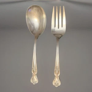 Wm Rogers Inspiration Magnolia Casserole Spoon, Meat Fork 1951 Extra Plate IS - Picture 1 of 8