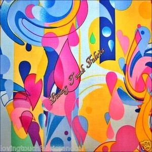 PAINTBRUSH STUDIOS "FRENZY RAINDROPS" RETRO MOD FABRIC 1/2 YARD - Picture 1 of 1