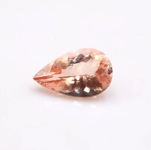 Natural Peach Morganite Gemstone, 10.45 Ct 19.5x12 mm Morganite Stone, Loose Cut - Picture 1 of 6