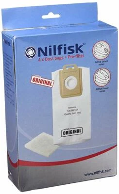 NILFISK POWER AND SELECT GENUINE DISPOSABLE BAGS 4 PACK 128389187 - Image 1 of 4