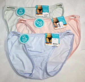 NWT set/3 VANITY FAIR ILLUMINATION STRING BIKINI 18108 LT BLUE GREEN PEACH 7/L - Picture 1 of 5