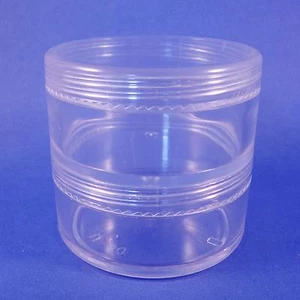 2/3 Stack 1 Set Cosmetic Clear Plastic 50g Stackable Storage Minerals Jar - Picture 1 of 4