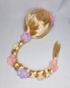 Blonde Braided Wig Long Braid Wig With Bangs Flowers - Picture 1 of 12