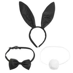 FEESHOW 3x Bunny Girl Dress-up Rabbit Ears Headband Bow Tie Plush Ball AU - Picture 1 of 14