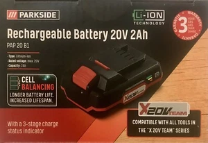 🇩🇪Parkside Rechargeable Battery 20V 2Ah :PAP20 B1, New.Sealed - Picture 1 of 2