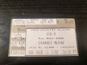 1992 ICE -T Konzert Ticket Stub, 11. Februar, Rap - Chicago Metro  - Bild 1 von 2