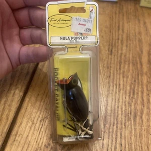 Fred Arbogast Hula Popper 3/8 oz Black And White NOS Vintage - Picture 1 of 15