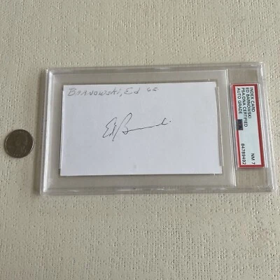 Ed Barnowski Signed Index Card 3x5 PSA Slabbed Graded NM Baltimore Orioles - Image 1 of 2