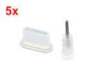 5x Anti-Dust Plug Set USB Type-C & Jack+Pin 3.5mm Clear for Motorola Moto G52