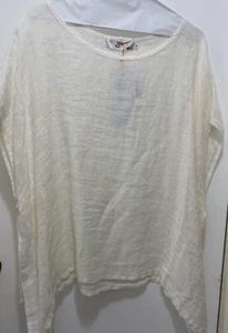 AB Nahlik Linen Coverup NWT Cream Size M OR WEAR WITH A CAMMY SIDE TIES - Picture 1 of 5