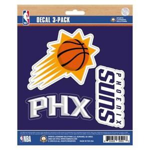 Phoenix Suns Decal Die Cut Team 3 Pack [NEW] NBA Car Truck Auto Sticker
