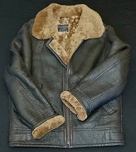 SUPERB AVIATION CO AIR FORCE TYPE B-3 BOMBER SHEEPSKIN LEATHER JACKET - XL - VGC - Picture 1 of 11
