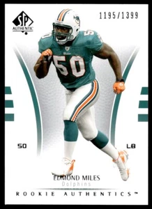 2007 SP Authentic Edmond Miles Rookie 1195/1399 Miami Dolphins #132 R22 - Picture 1 of 2