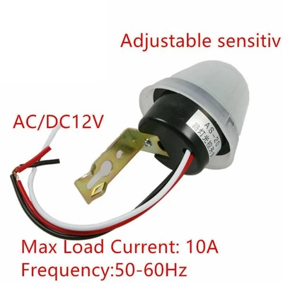 AC/ DC 12V Ajustable Auto On Off Light Switch DC AC Photo Control Sensor - Image 1 of 4