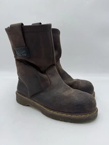 Dr. Martens Air Wair Industrial Steel Toe Safety Boots Men's Sz 10 Brown Leather - Picture 1 of 17