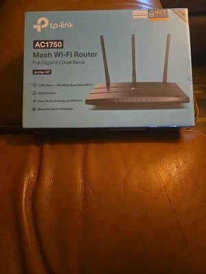 TP-Link Archer A7 AC1750 Wireless Dual-Band Full Gigabit Wi-Fi Router Black NWT - Image 1 of 4